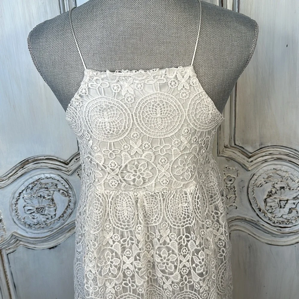 Audrey3+1 Lovely White Lace Empire Summer Dress CottageCore Feminine Victorian - Picture 7 of 9